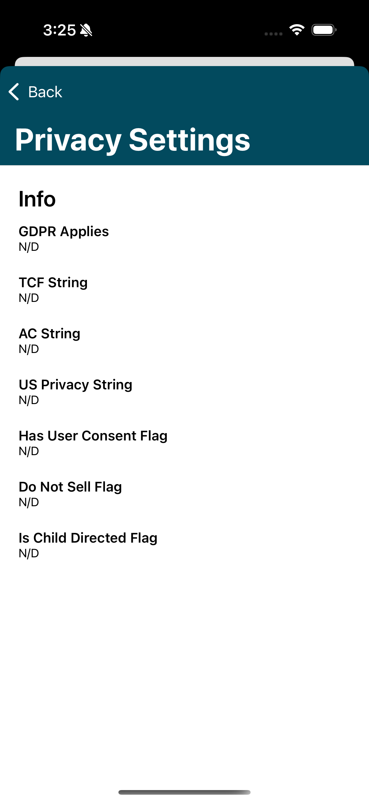 Privacy Settings when GDPR not applies