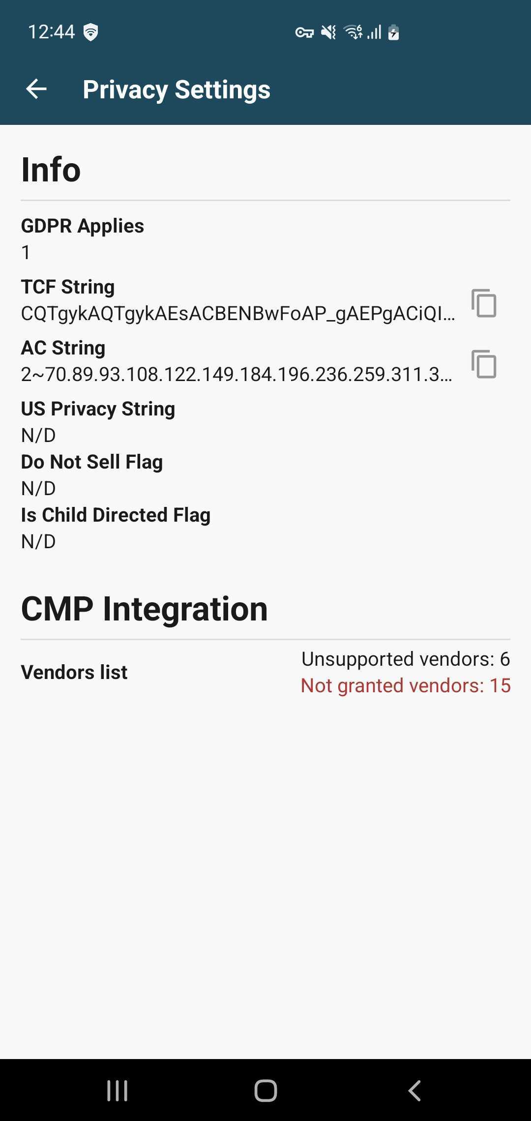 Privacy Settings when GDPR applies
