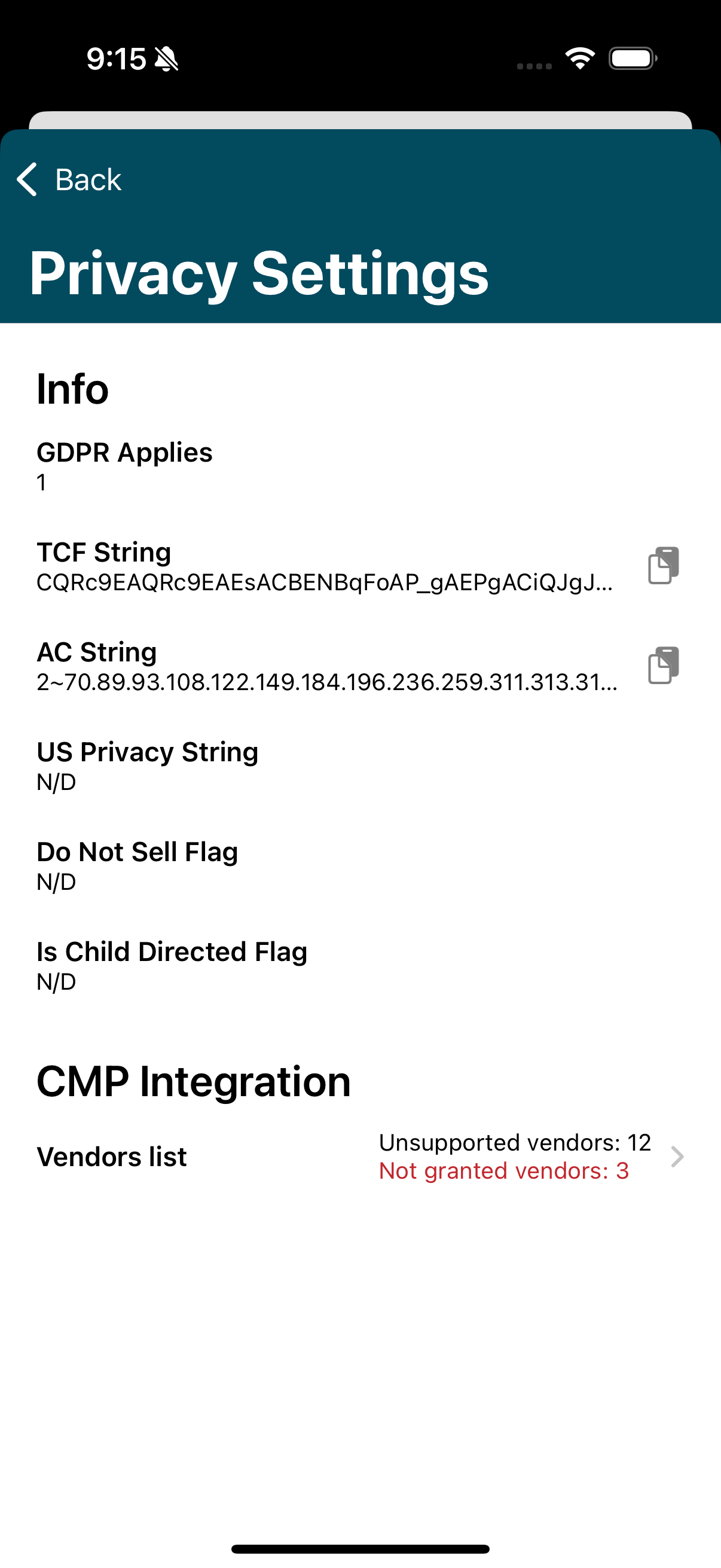 Privacy Settings when GDPR applies