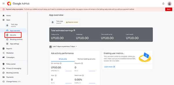 Connect AdMob ins 1