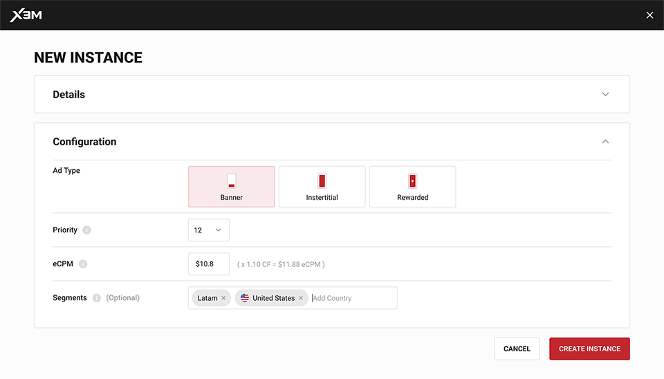 Create an instnace Configuration