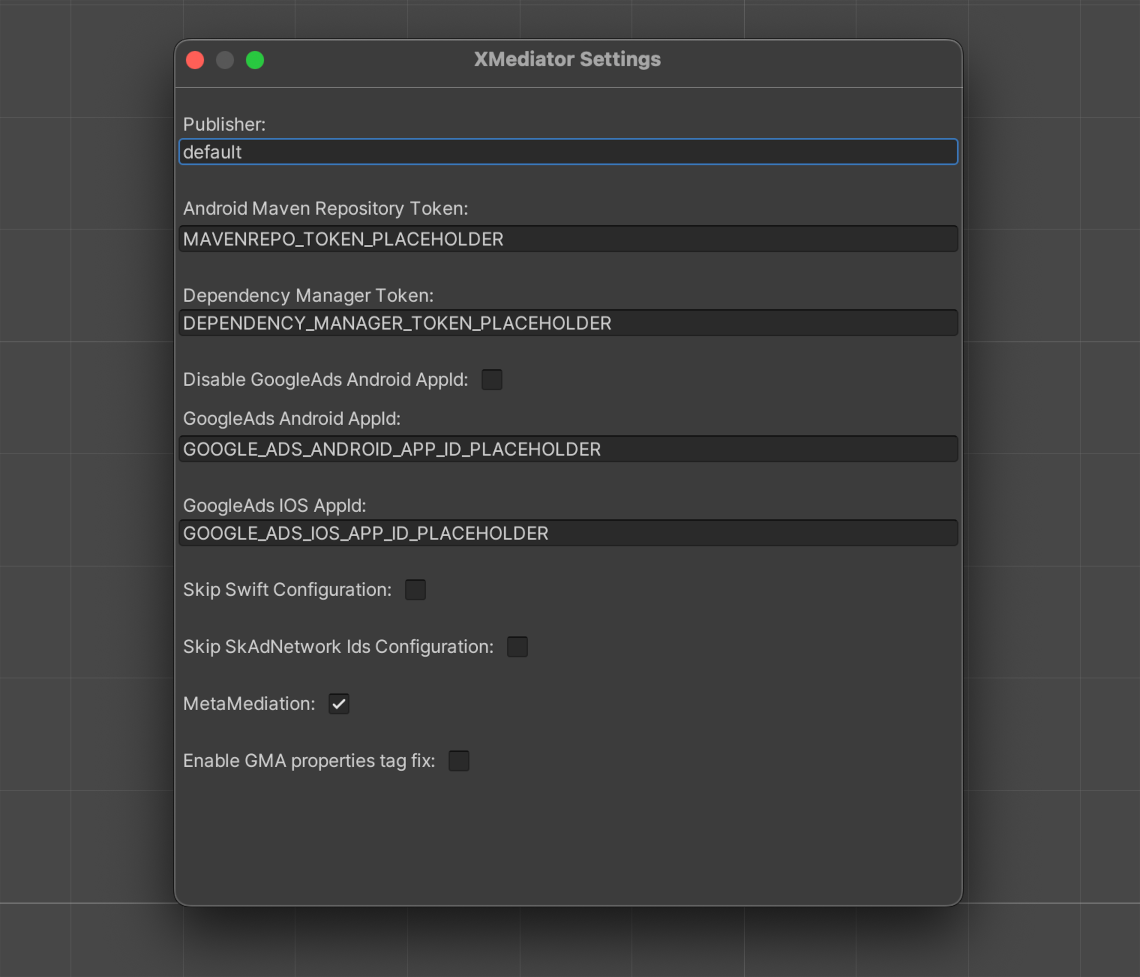 XMediator Settings